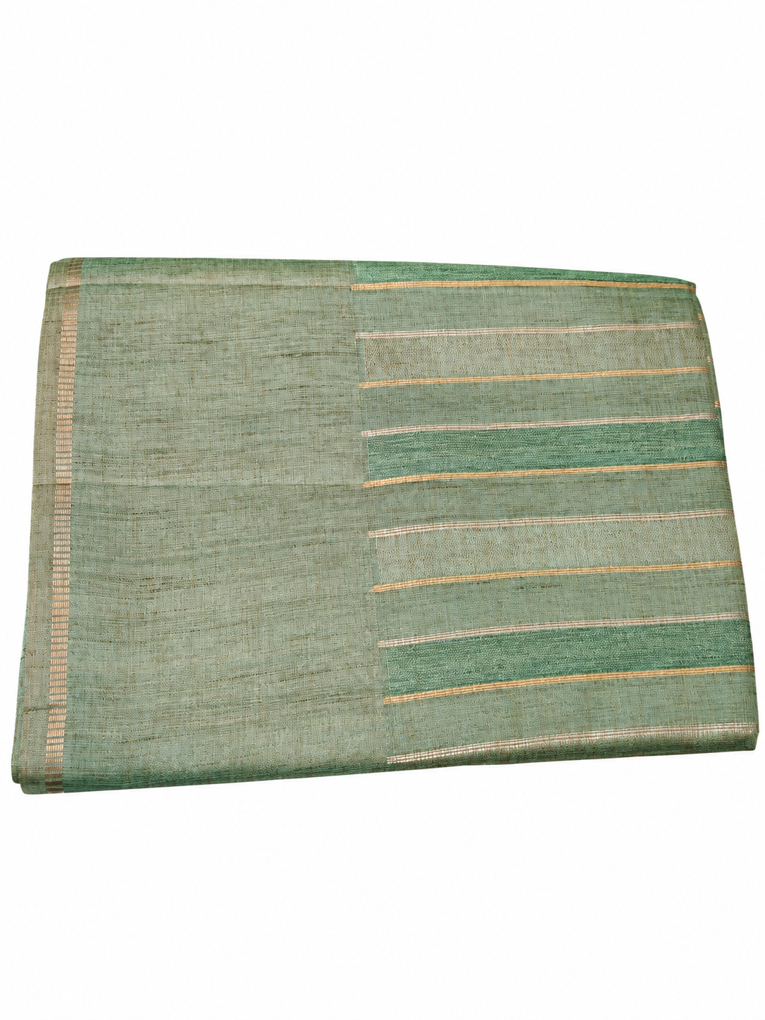 Cotton Silk Saree - Teal Green