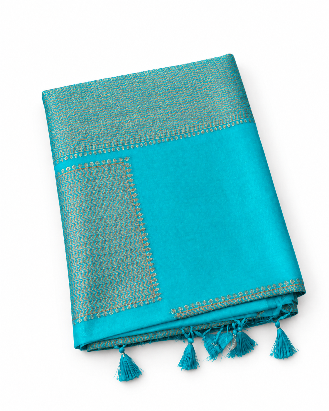 Jute Silk Saree - Blue