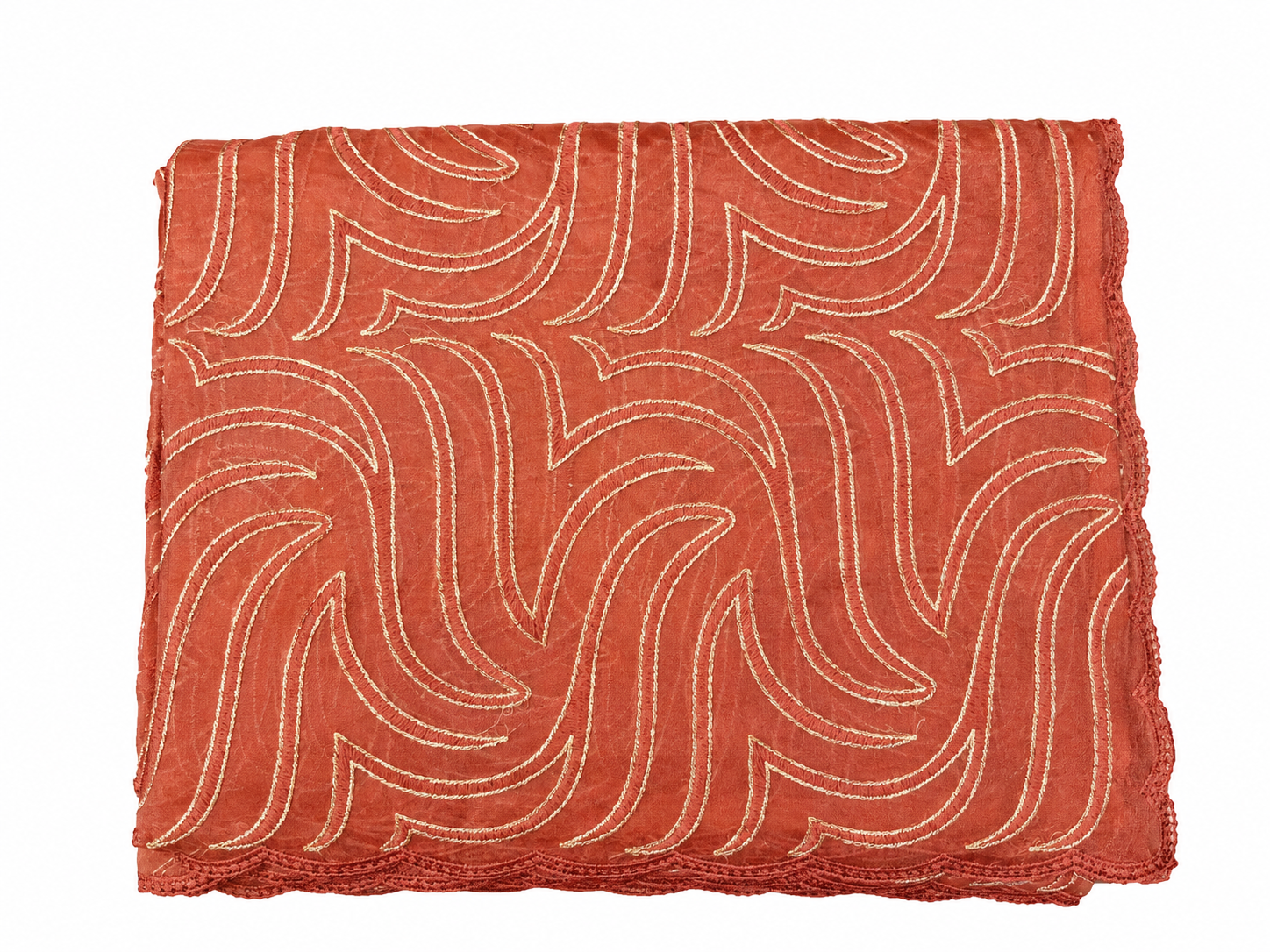 Organza Sareee - Brick Red