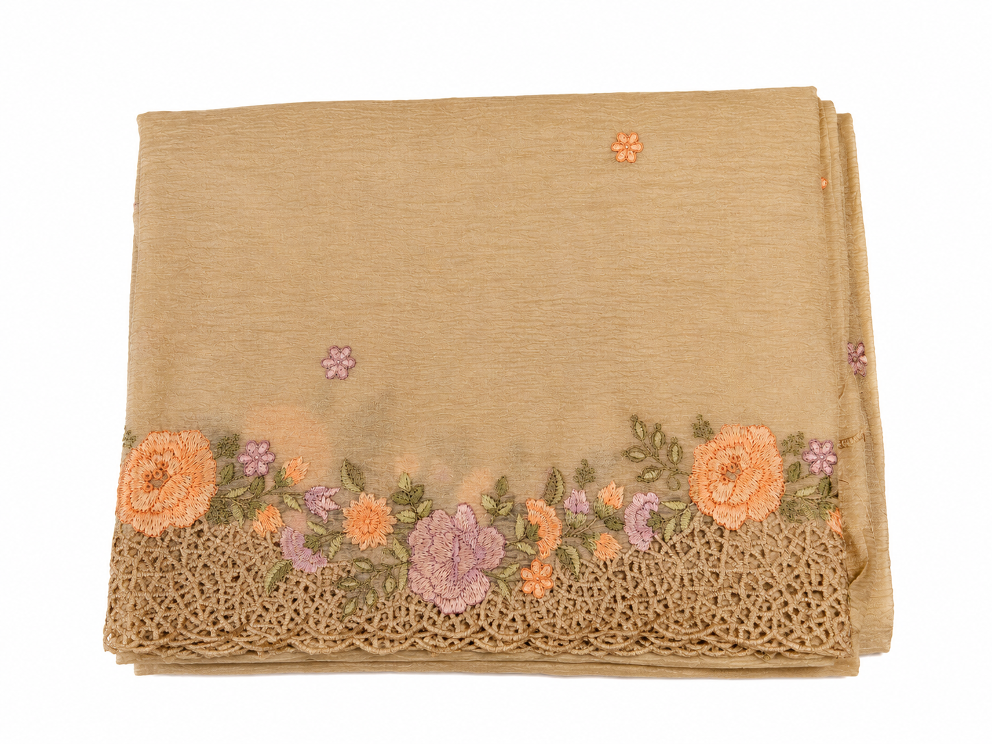 Crush Organza Saree - Cream