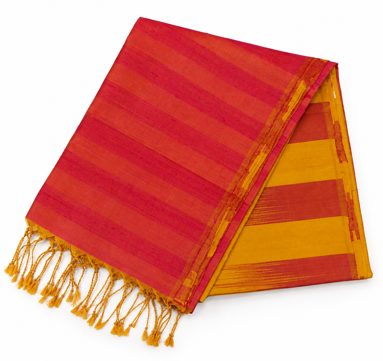 Kanchipuram Soft Silk  - Rani Pink With Mustard Yellow